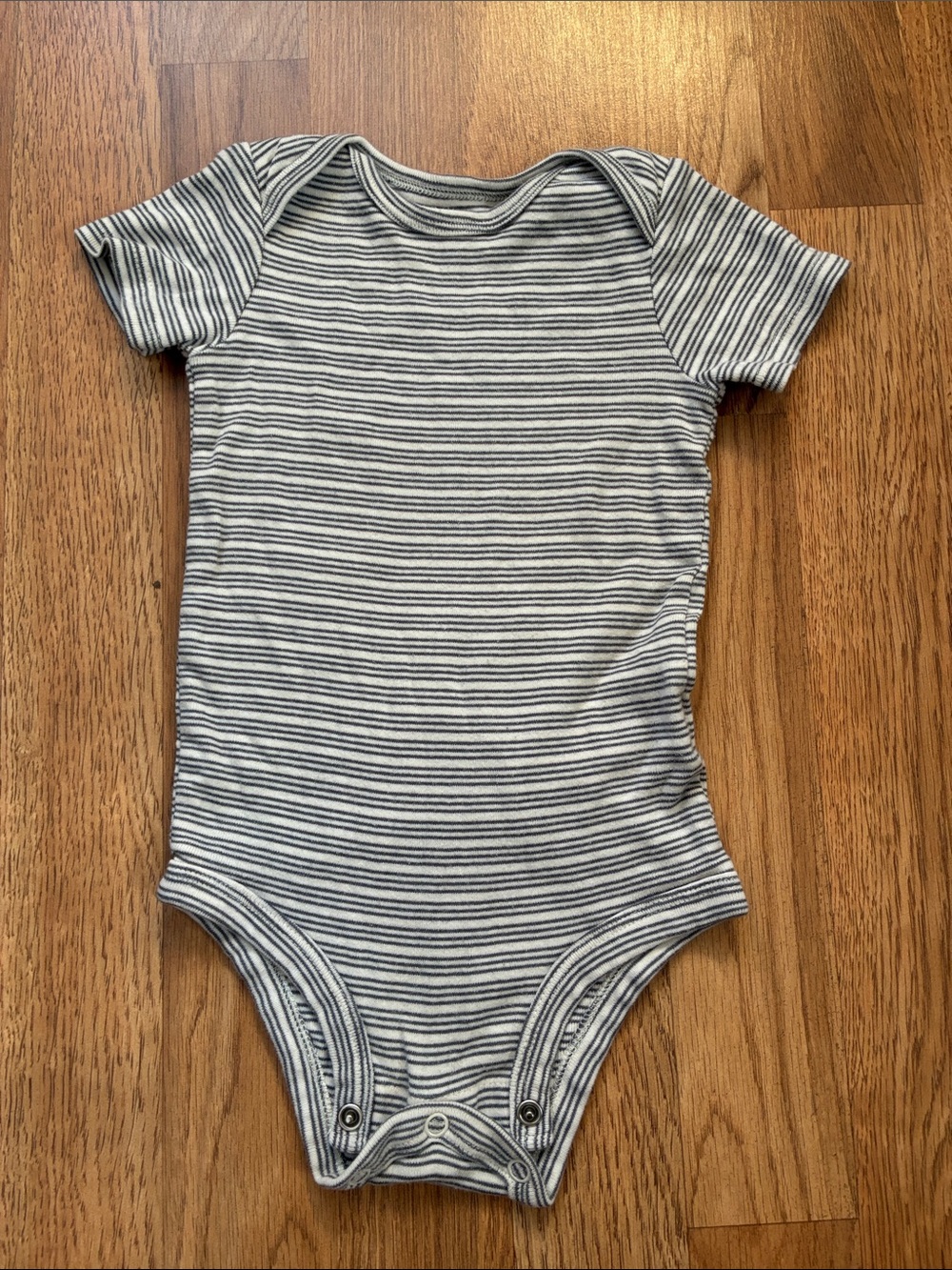 Carter's Striped Bodysuit Gray & White Baby 12m